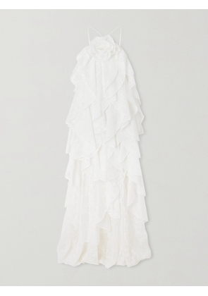 Aje - Merritt Appliquéd Ruffled Broderie Anglaise Maxi Dress - White - UK 4,UK 6,UK 8,UK 10,UK 12,UK 14,UK 16