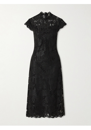 STAUD - Rosaline Guipure Lace Midi Dress - Black - US0,US2,US4,US6,US8,US10,US12
