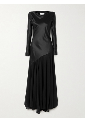 TOVE - Cordelia Silk-satin And -chiffon Gown - Black - FR 34,FR 36,FR 38,FR 40,FR 42