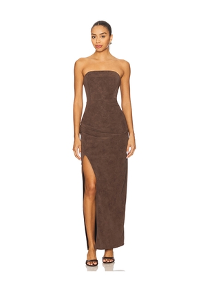 Line & Dot Alfie Maxi Dress in Brown. Size L. Also in S, XS, M, XL.