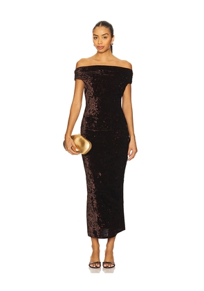 Line & Dot Brylie Velvet Maxi Dress in Chocolate. Size L. Also in M, S, XS.