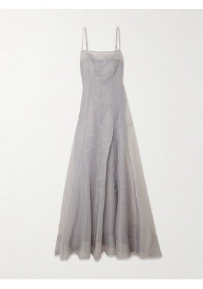 STAUD - Gustav Paneled Organza Maxi Dress - Gray - x small,small,medium,large,x large