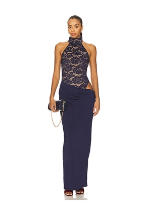 Nookie Lennox Bodysuit Maxi Dress in Navy. Size L. Also in S, M, XL.