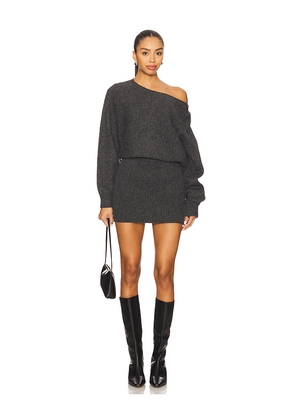 Line & Dot Shore Sweater Mini Dress in Charcoal. Size L. Also in S, XS, M, XL.