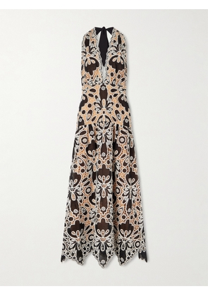 Johanna Ortiz - Verso Luminoso Guipure Lace Halterneck Maxi Dress - Black - US0,US2,US4,US6,US8