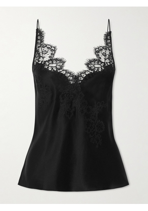 Carine Gilson - Lace-trimmed Silk-satin Camisole - Black - x small,small,medium,large