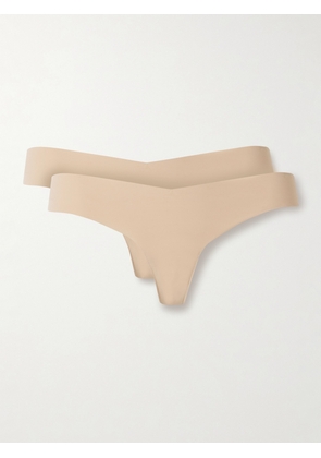 Commando - Set Of Three Stretch-jersey Thongs - Neutrals - XS/S,S/M,M/L,L/XL