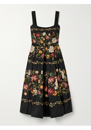 Agua by Agua Bendita - Alcaparra Paramo Pleated Floral-print Cotton-poplin Midi Dress - Multi - x small,small,medium,large,x large