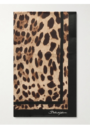 Dolce & Gabbana - Leopard-print Silk-twill Scarf - Animal print - One size