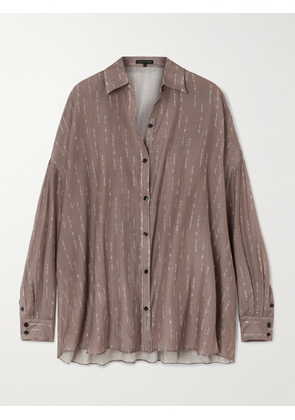 Kiki de Montparnasse - Oversized Printed Cotton And Silk-blend Shirt - Gray - x small,small,medium,large,x large