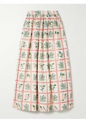 Agua by Agua Bendita - Tangelo Crochet-trimmed Embroidered Cotton-voile Maxi Skirt - Pink - x small,small,medium,large,x large