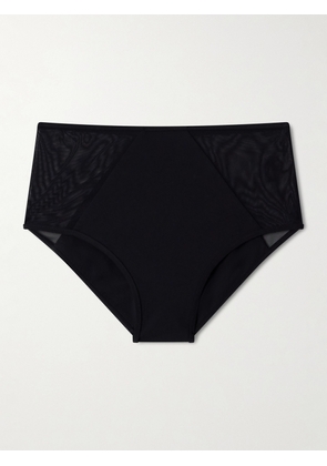 Kiki de Montparnasse - Peep Show Tulle-trimmed Bikini Briefs - Black - x small,small,medium,large,x large