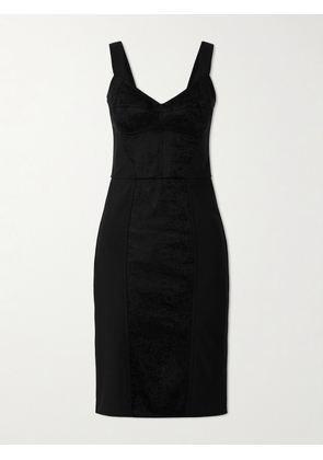 Dolce & Gabbana - Lace-paneled Jersey Midi Dress - Black - IT36,IT38,IT40,IT42,IT44,IT46