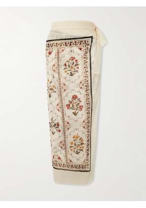 Agua by Agua Bendita - Lavanda Andes Printed Cotton And Silk-blend Voile Pareo - Multi - One size