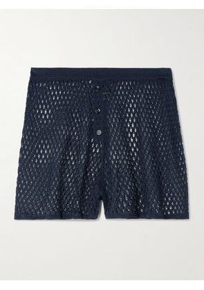 Kiki de Montparnasse - Crocheted Silk Shorts - Blue - x small,small,medium,large,x large