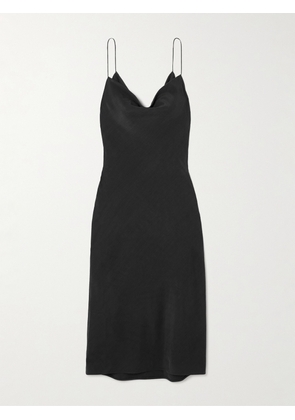 Calvin Klein Collection - Lynn Draped Wool Crepe De Chine Midi Dress - Black - IT36,IT38,IT40,IT42,IT44,IT46