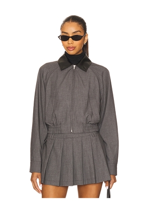 NIA Daniel Bomber Jacket in Charcoal. Size L. Also in M, S, XL, XS.