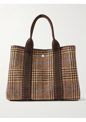 RUE de VERNEUIL - St Paul Traversée Medium Leather- And Webbing-trimmed Checked Wool-blend Tote - Brown - One size