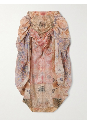 Zimmermann - Rebellion Asymmetric Draped Printed Linen And Silk-blend Midi Skirt - Multi - 00,1,2,3,4