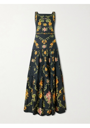 Agua by Agua Bendita - Abeja Floral-print Linen Maxi Dress - Multi - x small,small,medium,large,x large