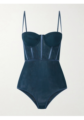 Zimmermann - Rebellion Mesh Corset Bodysuit - Green - 01,2,3,4