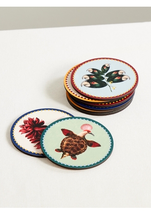 La DoubleJ - + Beto Val Set Of Eight Wood Coasters - Multi - One size