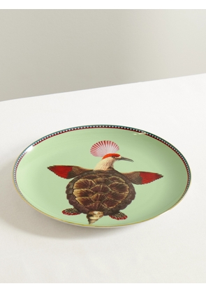 La DoubleJ - + Beto Val Gold-plated Porcelain Plate - Green - One size