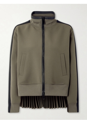 Sacai - Pleated Tech-jersey Blouson Jacket - Green - 1,2,3,4
