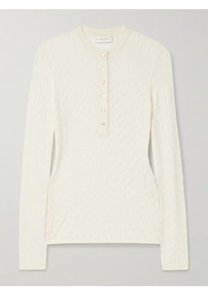 Zimmermann - Pointelle-knit Lyocell-blend Top - Off-white - 00,1,2,3,4