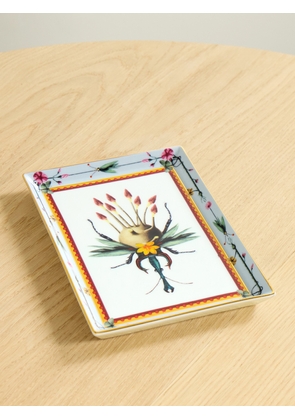 La DoubleJ - + Beto Val Gold-plated Painted Porcelain Trinket Tray - White - One size