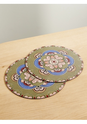 La DoubleJ - Set Of Two Wood Placemats - Green - One size