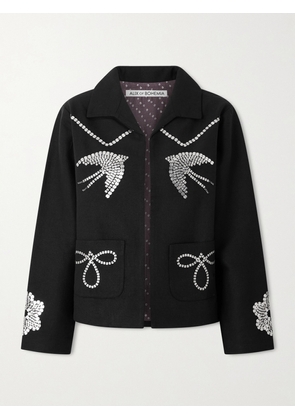 ALIX OF BOHEMIA - Francis Lovebird Embellished Silk Jacket - Black - x small,small,medium,large,x large