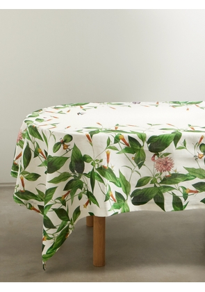 La DoubleJ - + Beto Val Large Printed Linen Tablecloth - Green - One size