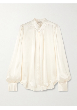 MAISON MAYLE - Val D'isere Gathered Silk-charmeuse Blouse - Ivory - US0,US2,US4,US6,US8,US10,US12