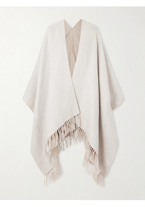 Brunello Cucinelli - Fringed Linen-blend Scarf - Neutrals - One size