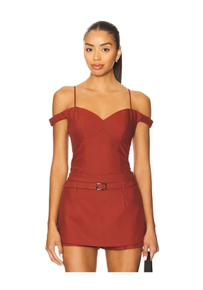 Line & Dot Olina Top in Rust. Size L. Also in S, XS, M.