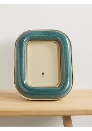 L'Objet - Rue Jacob Ceramic Gold-plated 5x7" Picture Frame - Blue - One size