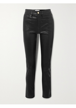 FRAME - Le Sylvie High-rise Slim-leg Leather Pants - Black - 23,24,25,26,27,28,29,30,31,32