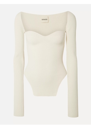 KHAITE - Maddy Ribbed-knit Sweater - Cream - x small,small,medium,large