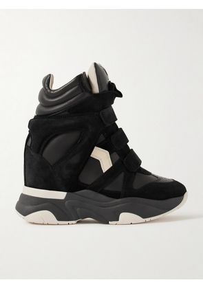 Isabel Marant - Balskee Leather And Suede High-top Wedge Sneakers - Black - FR36,FR37,FR38,FR39,FR40,FR41