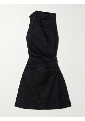 MCQUEEN - Gathered Denim Mini Dress - Black - IT38,IT40,IT42