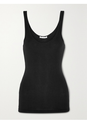 James Perse - The Daily Ribbed Stretch-cotton Tank - Black - 01,2,3,4