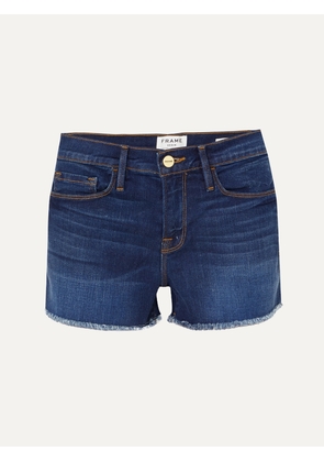 FRAME - Le Cutoff Frayed Denim Shorts - Blue - 23,24,25,26,27,28,29,30,31,32,33,34