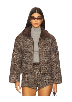 Line & Dot Clyde Puffer Jacket in Brown. Size L. Also in M.