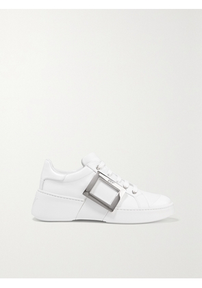Roger Vivier - Skate Embellished Rubber-trimmed Leather Sneakers - White - IT35,IT35.5,IT36,IT36.5,IT37,IT37.5,IT38,IT38.5,IT39,IT39.5,IT40,IT40.5,IT41,IT41.5,IT42