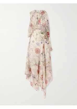 MCQUEEN - Ruffled Floral-print Silk-chiffon Midi Dress - Ivory - IT38,IT40,IT42