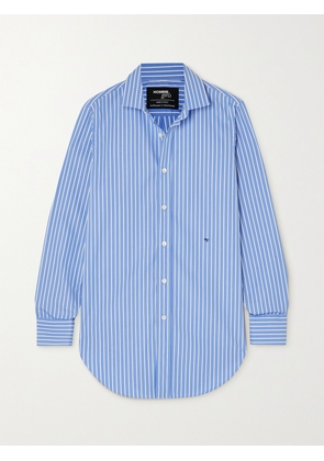 HOMMEGIRLS - Striped Cotton-poplin Shirt - Blue - small,medium,large