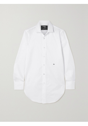 HOMMEGIRLS - Embroidered Cotton-poplin Shirt - White - small,medium,large