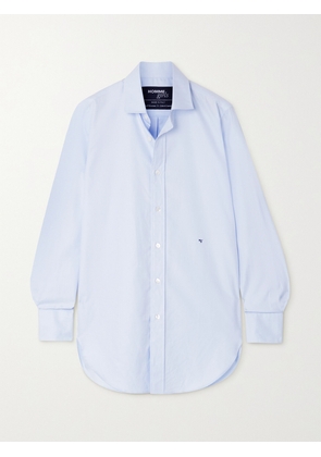 HOMMEGIRLS - Embroidered Cotton-poplin Shirt - Blue - small,medium,large