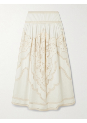 Zimmermann - Daylight Broderie Anglaise Linen Maxi Skirt - Cream - 00,1,2,3,4